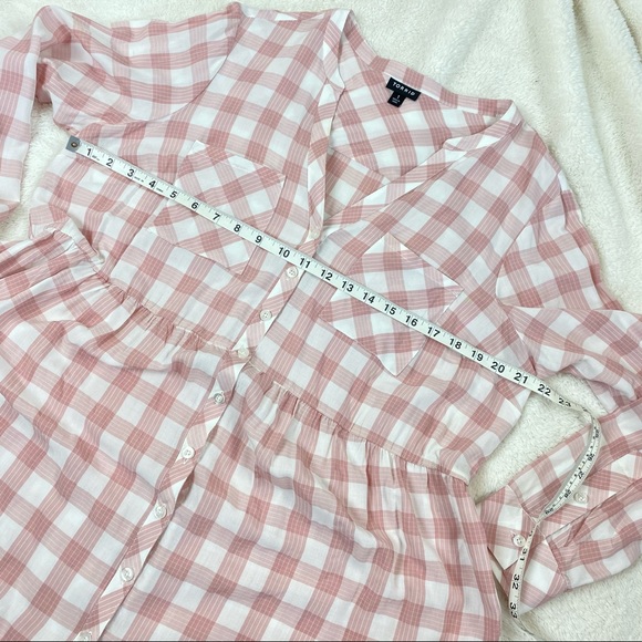 Torrid Pink Plaid Button Up Tunic Size 1 - Picture 9 of 11